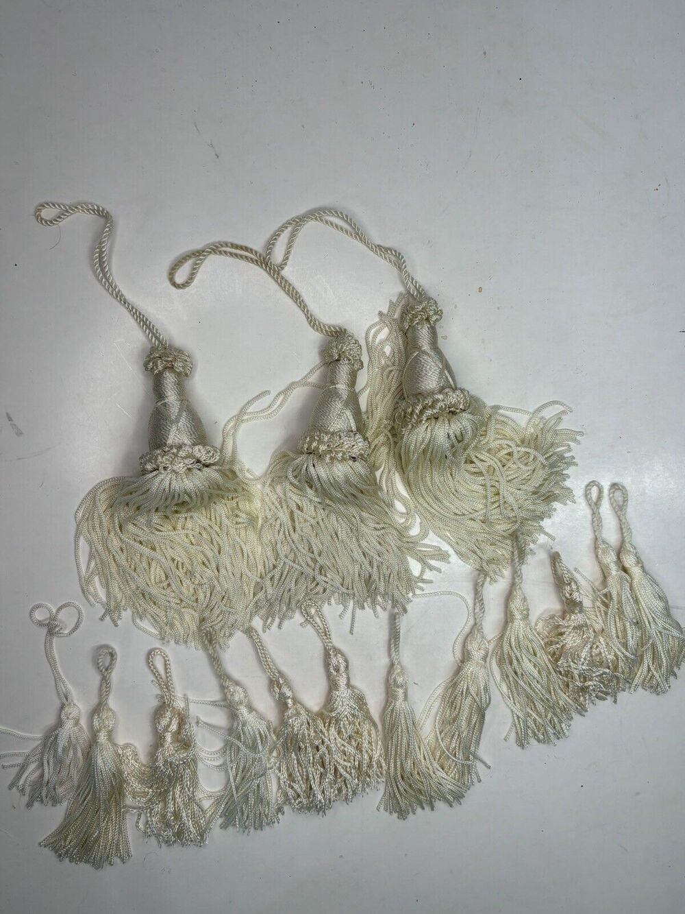 Lot of Off White Cream Key Tassels Sewing Crafting Supply Supplies Chord 15 pcs